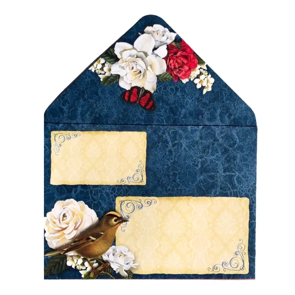 Punch Studio Single (1) Faith Bird Garden Embellished Blank Card & Env (94316)